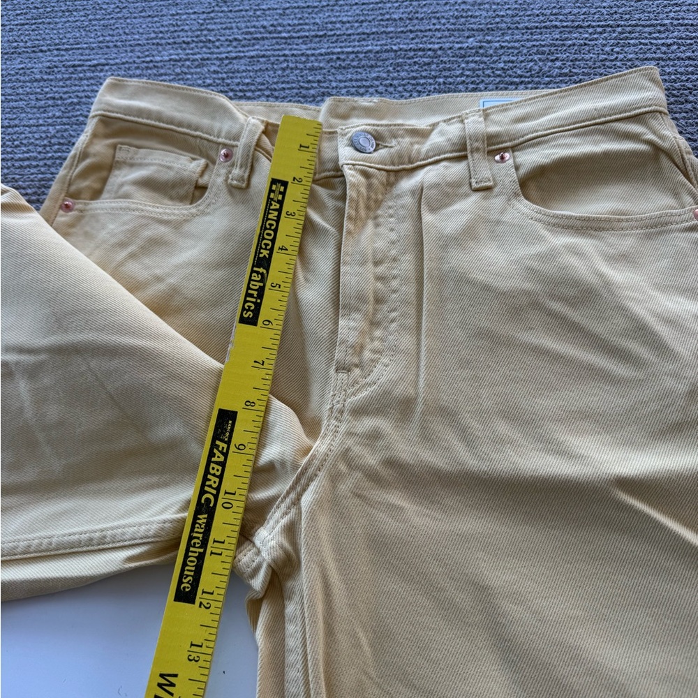 GAP Butter Yellow Baggy Mid Rise Wide Leg Jean in Ultrasoft Denim Sz 29 8 NEW - Picture 11 of 13